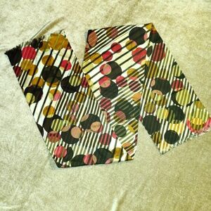 Carlisle circle and line silk double layer scarf, 9" by 60"
